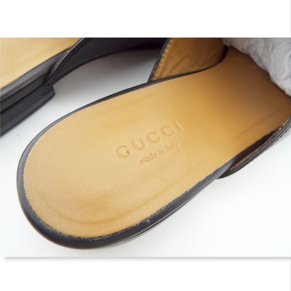 GUCCI Logo Horse Bit Black Loafer Mules 38.5 /US8 - Picture 6 of 8